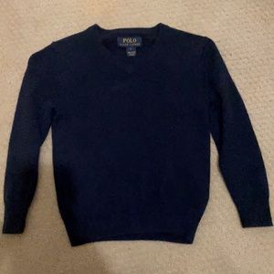 boys size 5 Polo Ralph Lauren Navy Cashmere V Neck Sweater